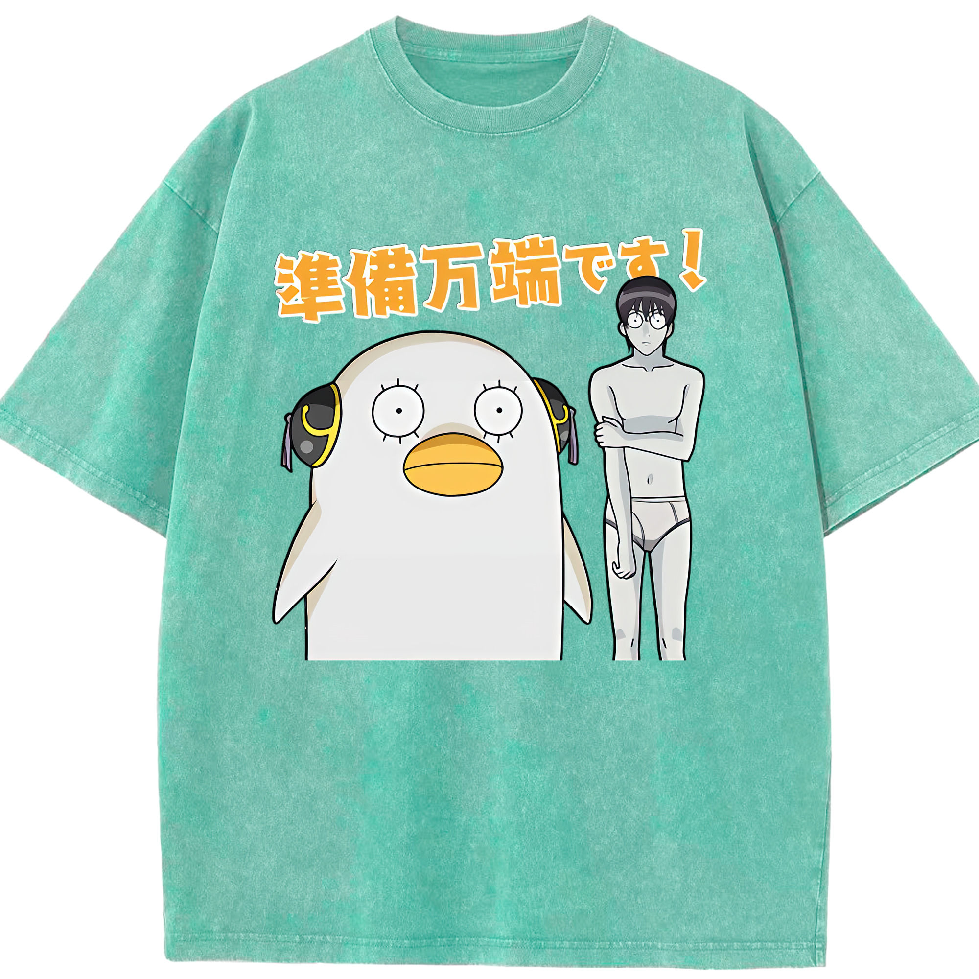 （画像用） ぎんたま 坂田銀時（さかたぎんとき） 神楽 志村新八（しむら しんぱち） GINTAMA Sakata Gintoki Kagura Shimura Shinpachi 綿100% ヴィンテージ風 半袖Tシャツ（フロントプリント）